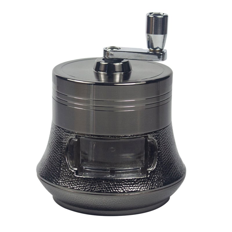 Somgar Cinko lydinio rankinis tabako malūnėlis, didelė talpa, 4 sluoksniai su stalčiumi