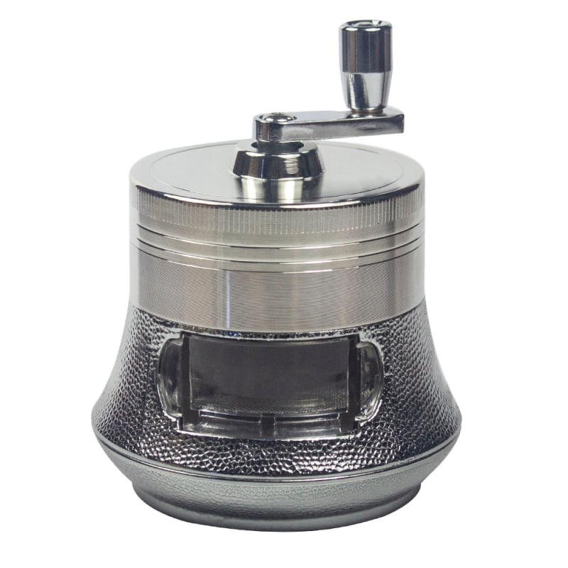 Somgar Cinko lydinio rankinis tabako malūnėlis, didelė talpa, 4 sluoksniai su stalčiumi