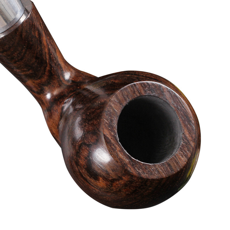Ръчно изработена голяма старинна лула от ебонитово дърво с 9 мм филтър