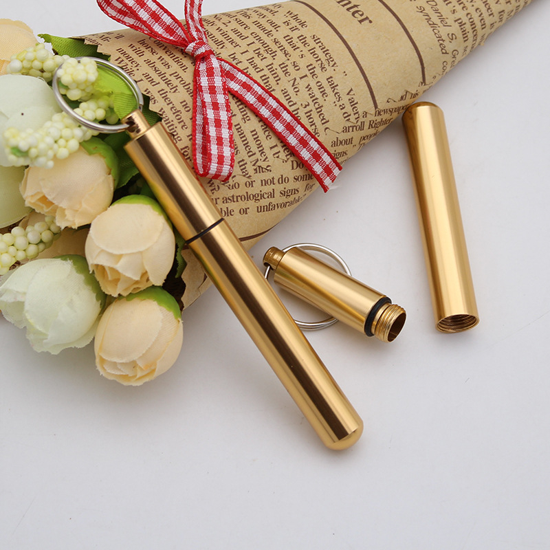 Sticluță rotundă pentru medicamente din aliaj de aluminiu, capac etanș impermeabil, mini etui chei și prim ajutor (Modelul 1086)