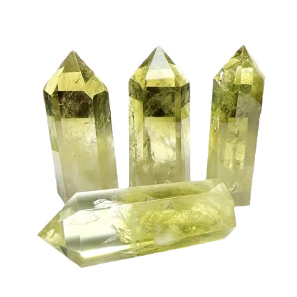 Citrīna kristāla kolonna – sešstūraina prizma, kartona iepakojums, mūsdienīgs minimālisma stils