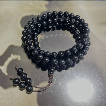 Turmalin 108 gyöngyös karkötő, uniszex, nemzeti stílus, polírozott