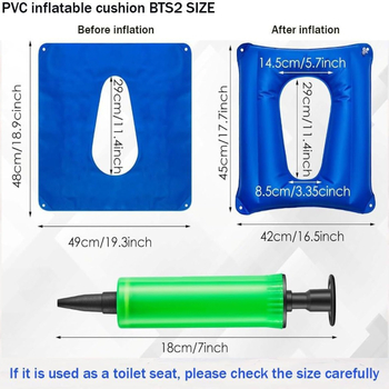 Wc-istme täispuhutav padjake, keskkonnasõbralik PVC, ühtlane muster, kohandatav