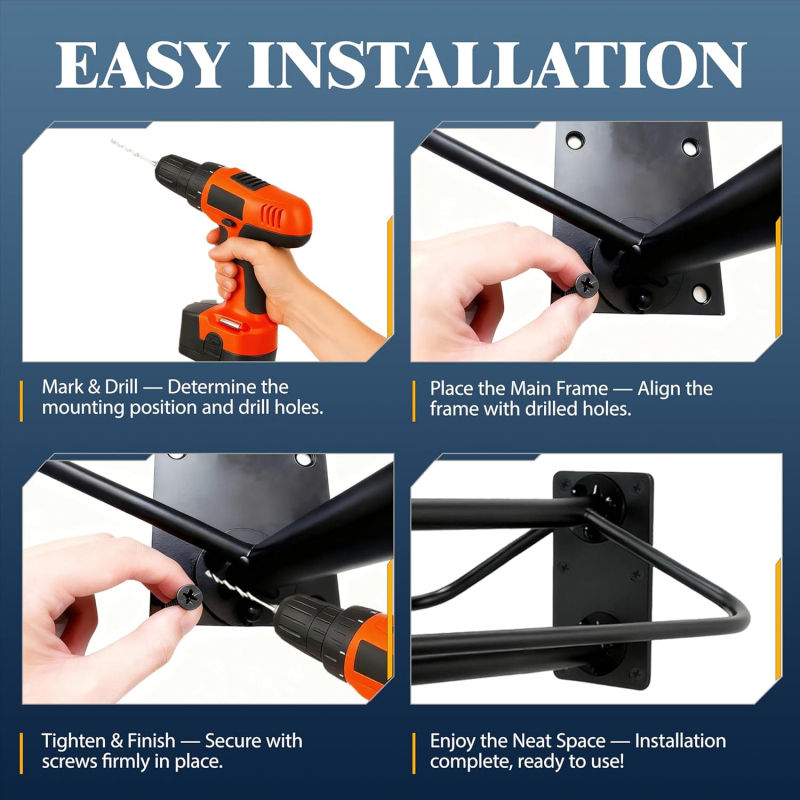 Kovanotos geležies sedlo laikiklis, sunkiasvoris sieninis laikiklis, Master Qin, žemos anglies plieno, pritaikoma apdaila