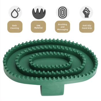 Arklių priežiūros šepetys su vonios šepetėliu ir masažinėmis pirštinėmis, universalus naudojimas, prekinis ženklas yingte, pakuotė 100