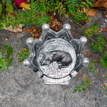 Δοχείο τέφρας σκύλου με κορώνα, χαραγμένο σε ρητίνη, χειροποίητο, διακοσμητικό κήπου εξωτερικού χώρου