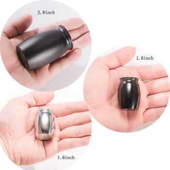 Mini nerūdijančio plieno urna su individualizuotu logotipu, atveriama urna gyvūnams ir mylimiems, modernus meno stilius, rankinis ir mechaninis gaminimas