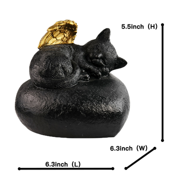 Μνημείο κατοικίδιου από ρητίνη με λέιζερ χαραγμένο καρδιάς και μοτίβο φτερών γάτας, διακοσμητικό κήπου