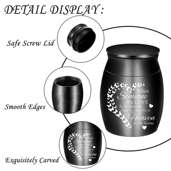 Kremavimo urnai gyvūnėliui su nuimamtu dangteliu, nerūdijančio plieno, Korėjos stiliaus, rankų darbo ir mechaninės apdailos