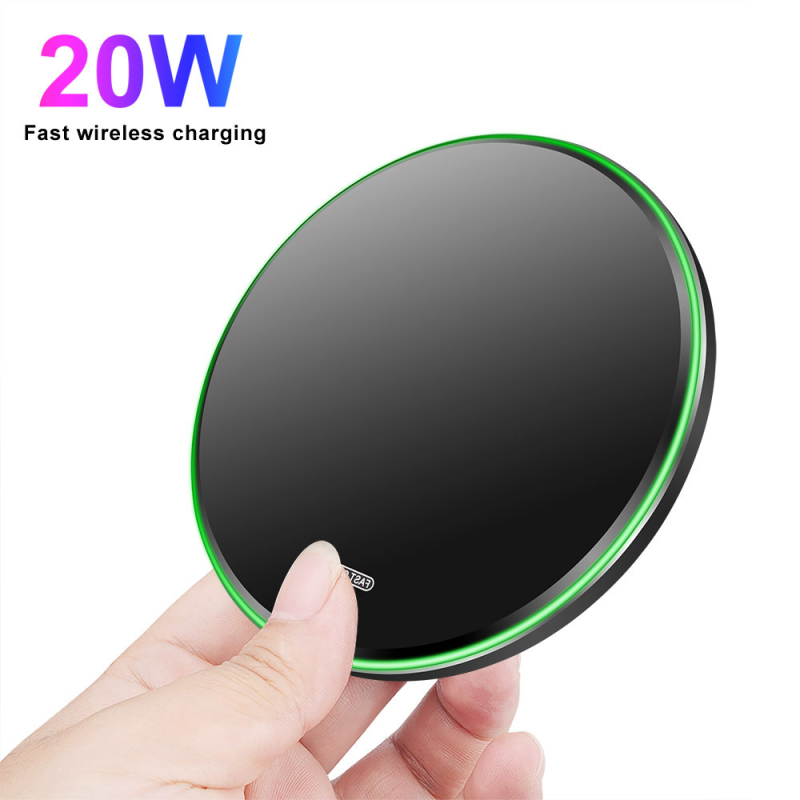 20W метално безжично зарядно със огледално покритие (QC3.0, Type-C)