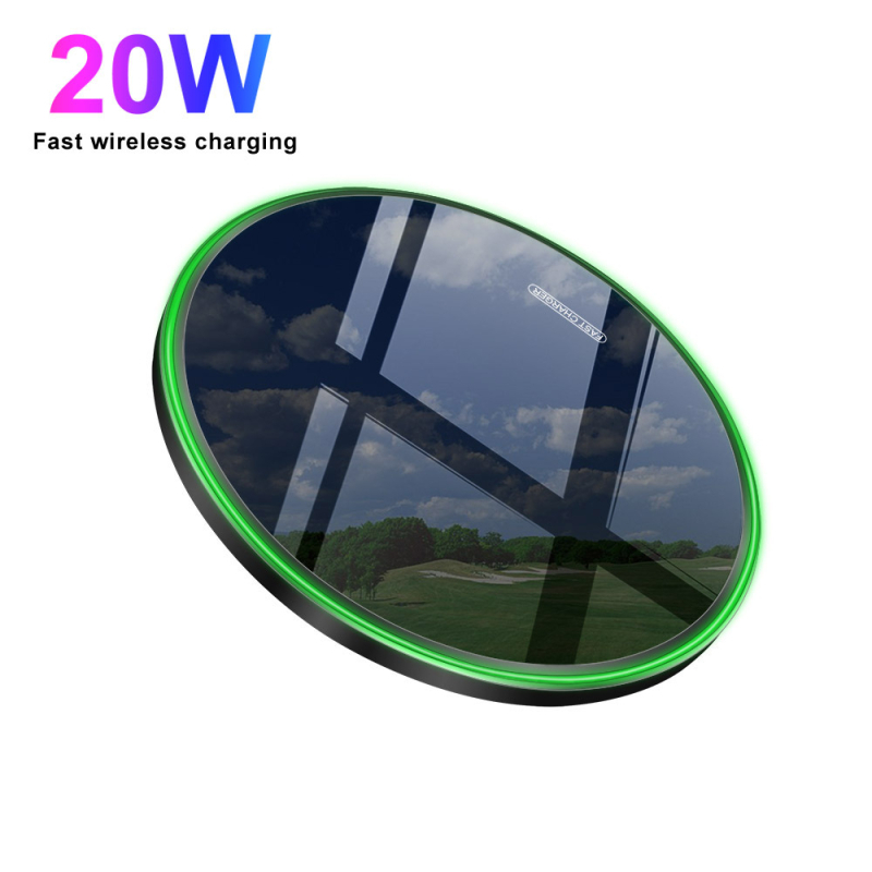 20W метално безжично зарядно със огледално покритие (QC3.0, Type-C)