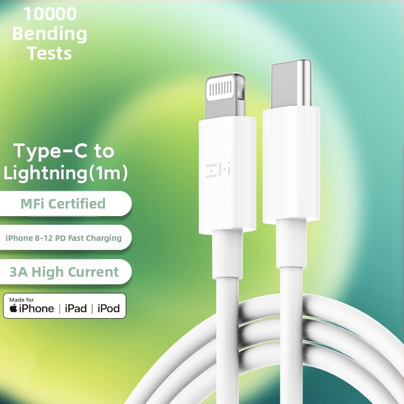 ZMI USB-C į Lightning kabelis su MFI sertifikatu, PD greitas įkrovimas, silikoninis kabelis