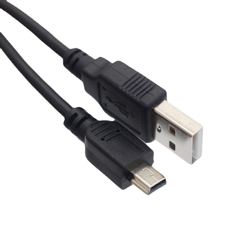 Mini USB duomenų kabelis su T-portu, greitas įkrovimas, 2A išvestis, PVC, vienas galas – skirtas kameroms ir dash cam