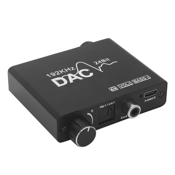 DAC su bosu, 192 kHz, reguliuojamas garso stiprumas, USB maitinimas