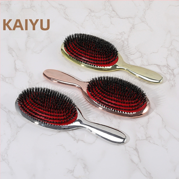 Masažo plaukų šepetėlis su elektroplatinėtais plastmasos šereliais — Medžiaga: PS, šereliai, nailonas