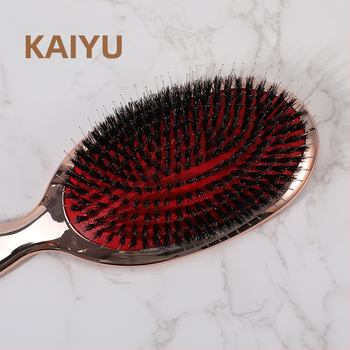 Masažo plaukų šepetėlis su elektroplatinėtais plastmasos šereliais — Medžiaga: PS, šereliai, nailonas