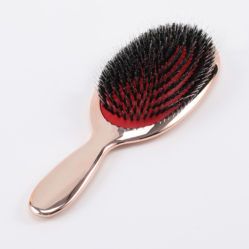 Χτενάκι μασάζ μαλλιών με ηλεκτροπλατινοποιημένες πλαστικές τρίχες — Υλικό: PS, τρίχες, νάιλον