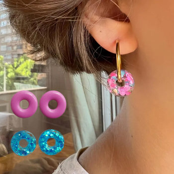 Stačiakampė silikoninė kepimo forma auskarų su žiedu, žvaigžde ir širdimi pakabukų gamybai – pradžia 2024