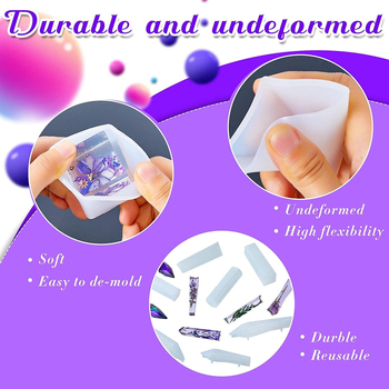 Silikono formų rinkinys epoksidinei rišlienėi kubinio piramidės ornamentams, netolygi forma