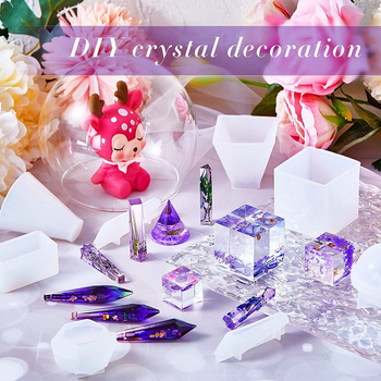 Silikono formų rinkinys epoksidinei rišlienėi kubinio piramidės ornamentams, netolygi forma