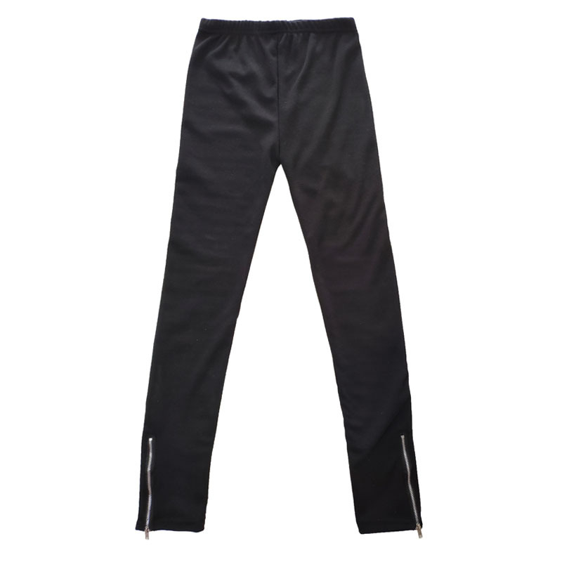 Kelnaitės su šonine užtrauktuku ir velūro įdėklu, rudeniui–žiema, 3/4 ilgio, 50% medvilnė, audinio svoris 250 g/m²