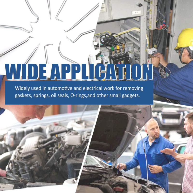 10 kabliukų komplektas automobilių remontui - anglies plienas