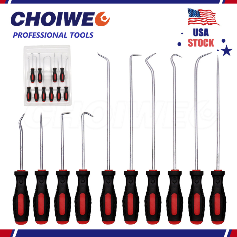 10 kabliukų komplektas automobilių remontui - anglies plienas