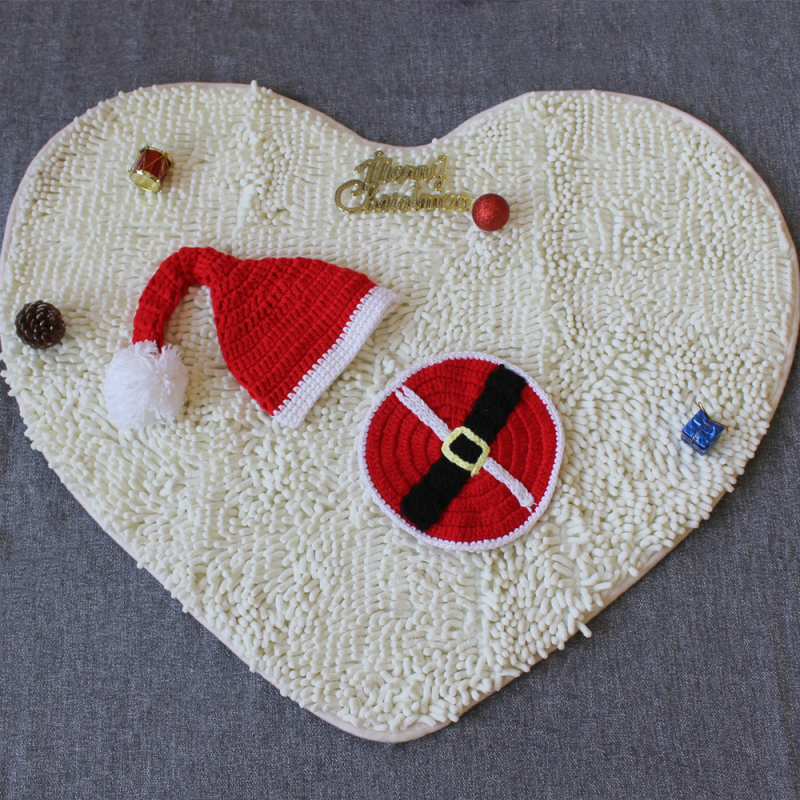 Set tricot pentru fotografii cu nou-născuți, temă Crăciun — material acrilic 80% și amestec de bumbac, tratat moale, unisex, pentru ședințe foto cu bebeluși.