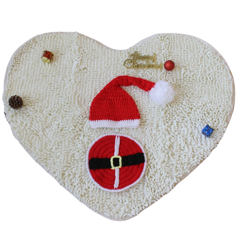 Set tricot pentru fotografii cu nou-născuți, temă Crăciun — material acrilic 80% și amestec de bumbac, tratat moale, unisex, pentru ședințe foto cu bebeluși.