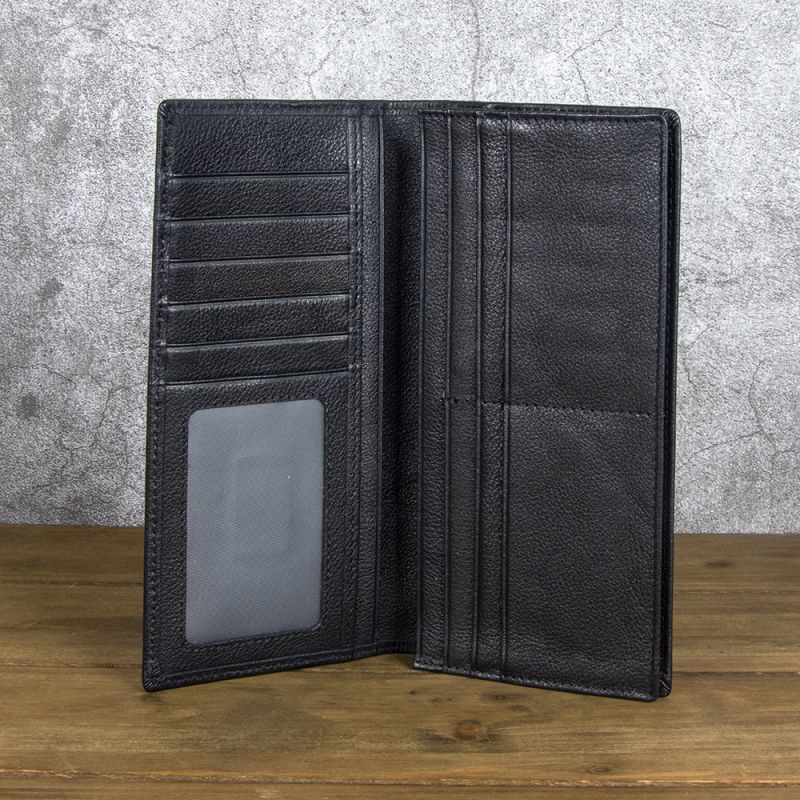 Vyrų odinė piniginė - vertikalus dizainas, pirmojo sluoksnio karvės odos, ultra lengvas, atsparus dėvėjimuisi, keli kortelių skyreliai, miesto paprastumas