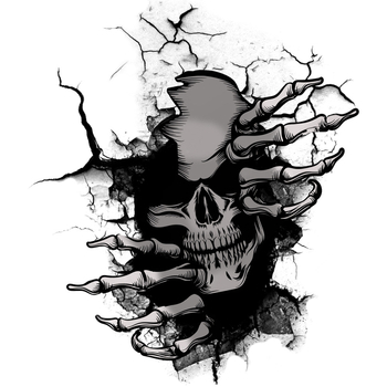 Sienų lipdukas – Helovyno kaukolės motyvas, PVC, atsparus vandeniui, nuimamas, tinkamas svetainei ir įėjimui