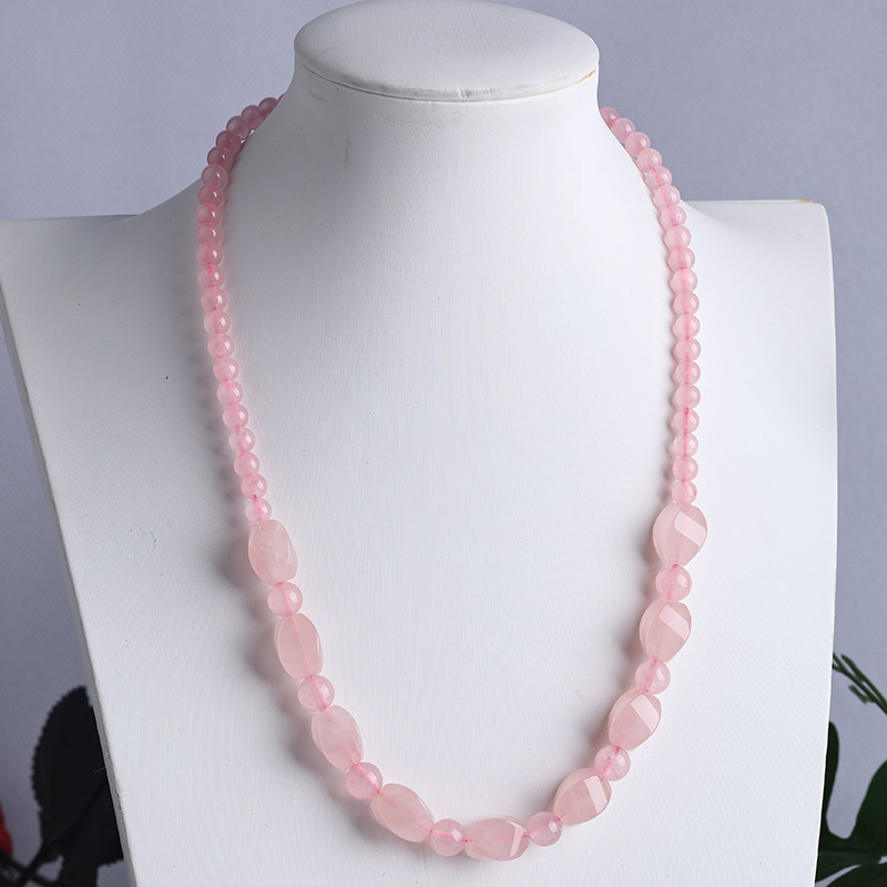 Kaklarota ar rozā kvarca kristālu, vienkāršs stils, Jing Yao, izcelsme Lianyungang Donghai County, pavasaris 2023