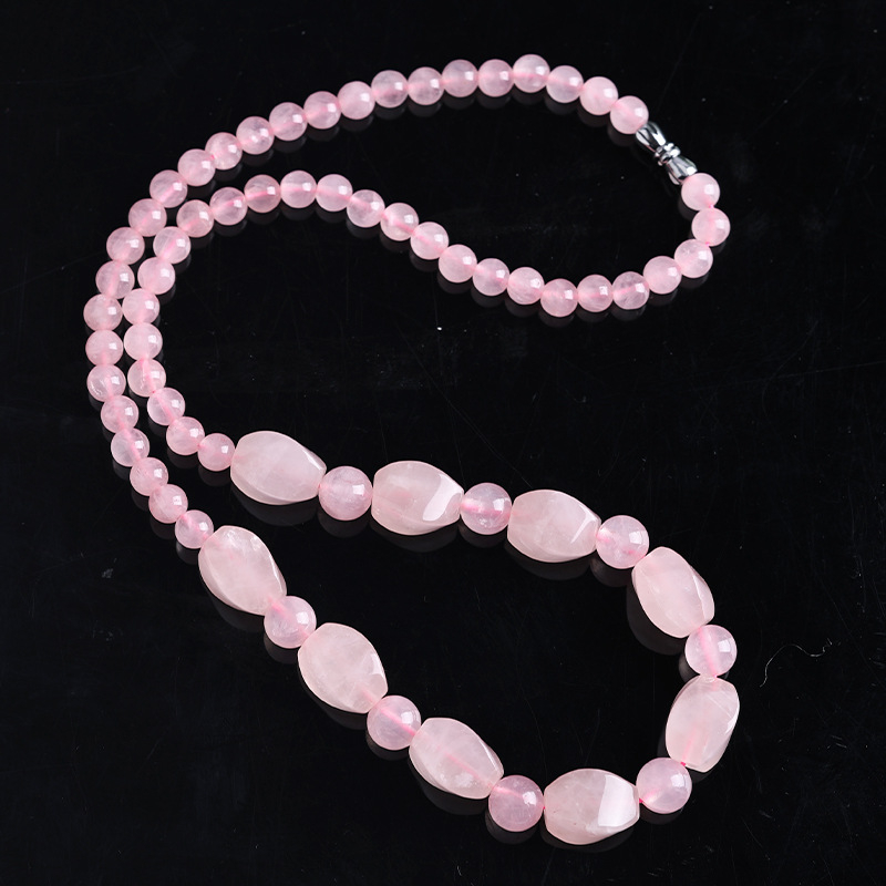 Kaklarota ar rozā kvarca kristālu, vienkāršs stils, Jing Yao, izcelsme Lianyungang Donghai County, pavasaris 2023