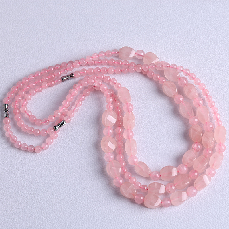 Kaklarota ar rozā kvarca kristālu, vienkāršs stils, Jing Yao, izcelsme Lianyungang Donghai County, pavasaris 2023