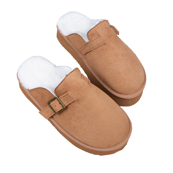 Igapäevased kodukoduslamad veluurist ülemisega, EVA tallaga, suletud varvas, ümmargune varvas, imiteeritud kašmiirvooder