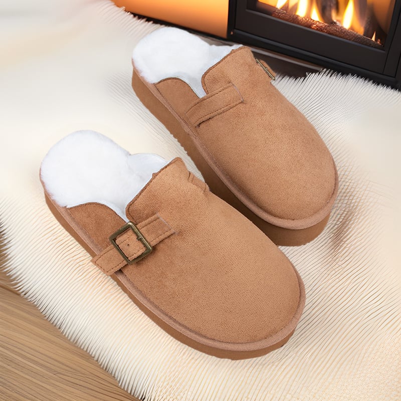 Igapäevased kodukoduslamad veluurist ülemisega, EVA tallaga, suletud varvas, ümmargune varvas, imiteeritud kašmiirvooder