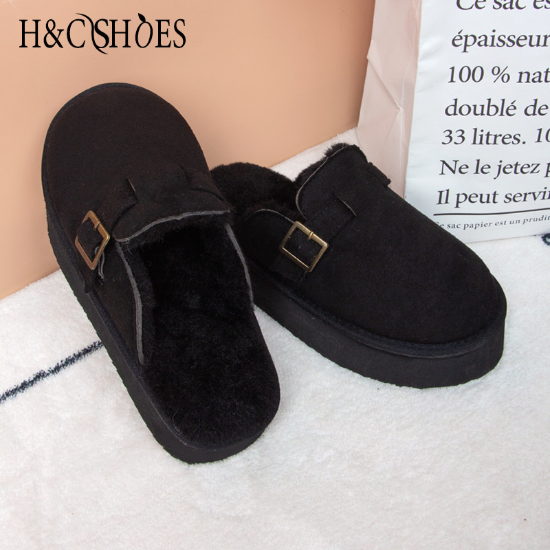 Igapäevased kodukoduslamad veluurist ülemisega, EVA tallaga, suletud varvas, ümmargune varvas, imiteeritud kašmiirvooder