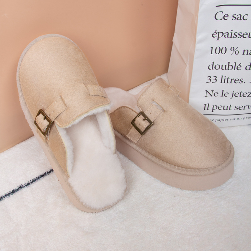 Igapäevased kodukoduslamad veluurist ülemisega, EVA tallaga, suletud varvas, ümmargune varvas, imiteeritud kašmiirvooder