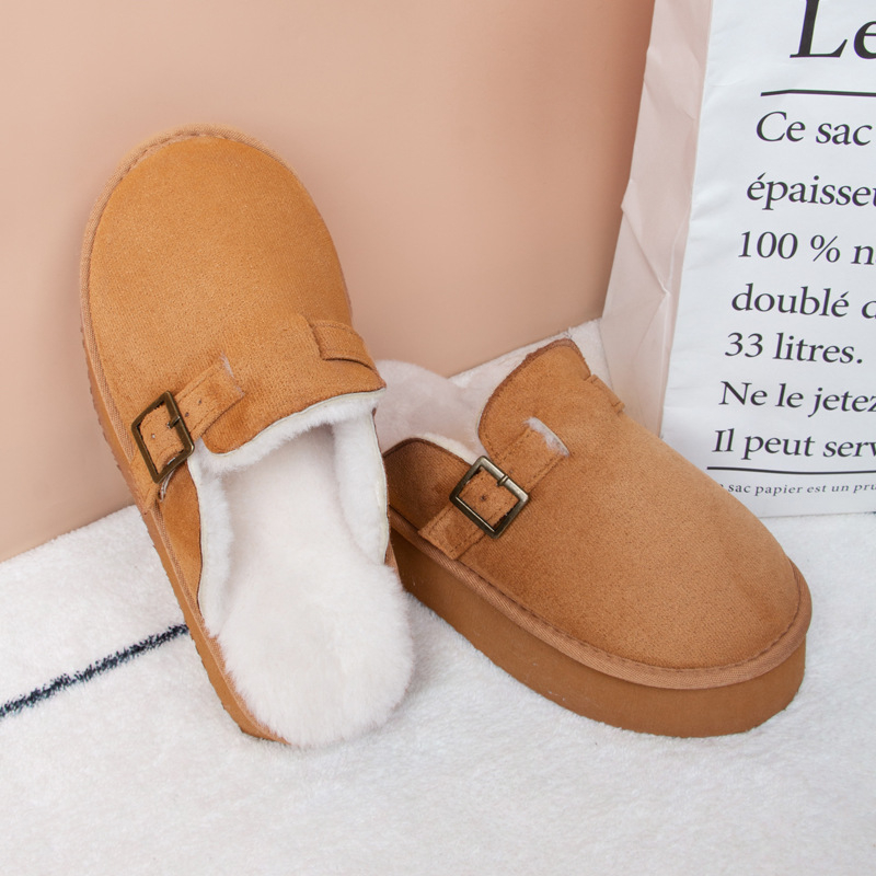 Igapäevased kodukoduslamad veluurist ülemisega, EVA tallaga, suletud varvas, ümmargune varvas, imiteeritud kašmiirvooder