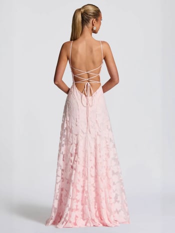 Šifon haljina slip s floralnim uzorkom, bez rukava, duga, poliester 80–90%