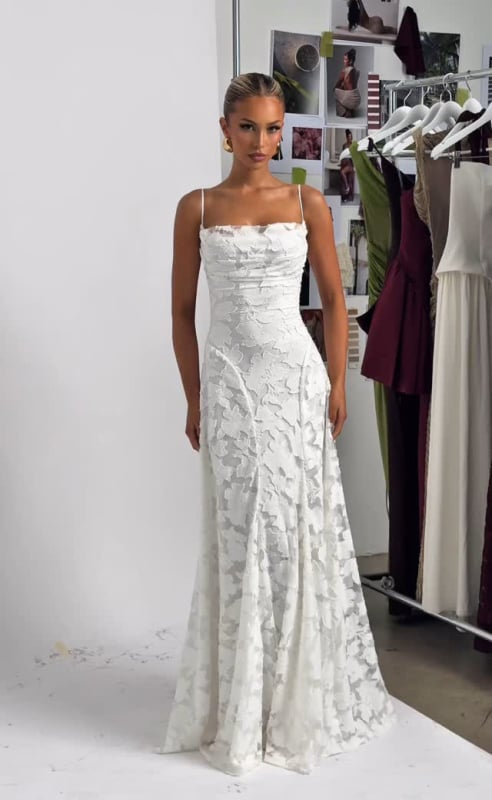 Šifon haljina slip s floralnim uzorkom, bez rukava, duga, poliester 80–90%