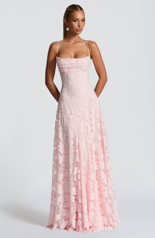 Šifon haljina slip s floralnim uzorkom, bez rukava, duga, poliester 80–90%