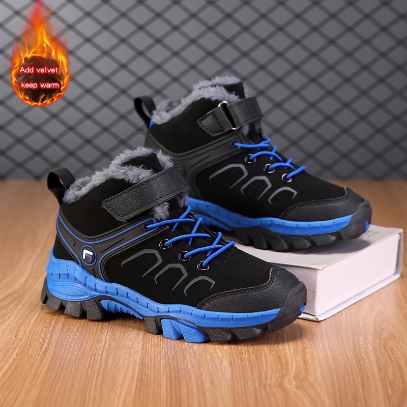 Детски ботуши до глезена за момчета, синтетичен кожен горен, спортен стил, за деца 4–16 г.