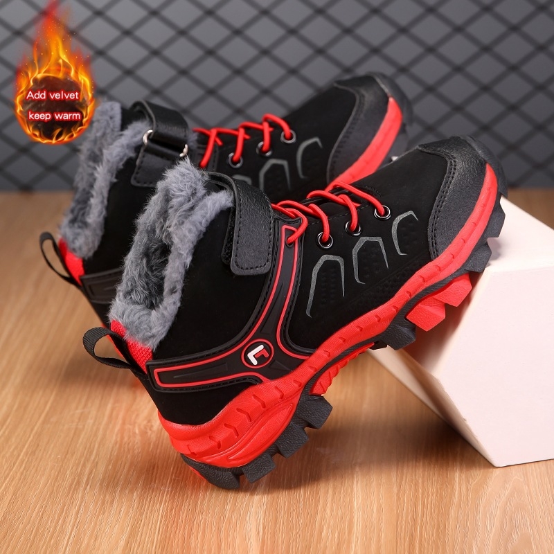 Детски ботуши до глезена за момчета, синтетичен кожен горен, спортен стил, за деца 4–16 г.