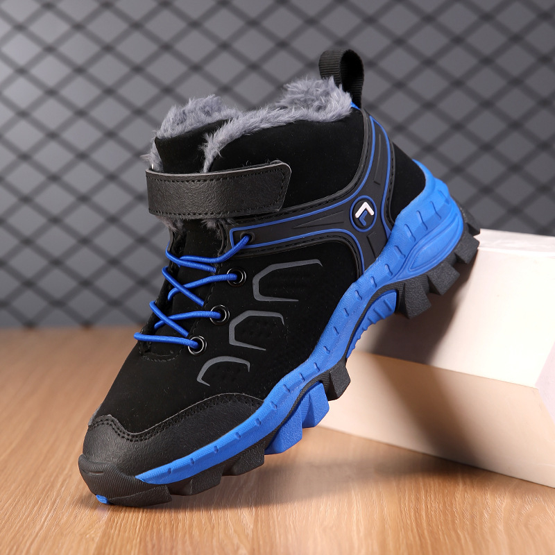 Детски ботуши до глезена за момчета, синтетичен кожен горен, спортен стил, за деца 4–16 г.