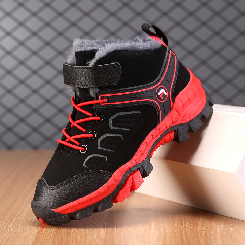 Детски ботуши до глезена за момчета, синтетичен кожен горен, спортен стил, за деца 4–16 г.