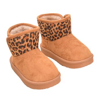 Детски обувки до глезена за зима, леопардов принт, замшев връх, подметка TPR, корейски стил