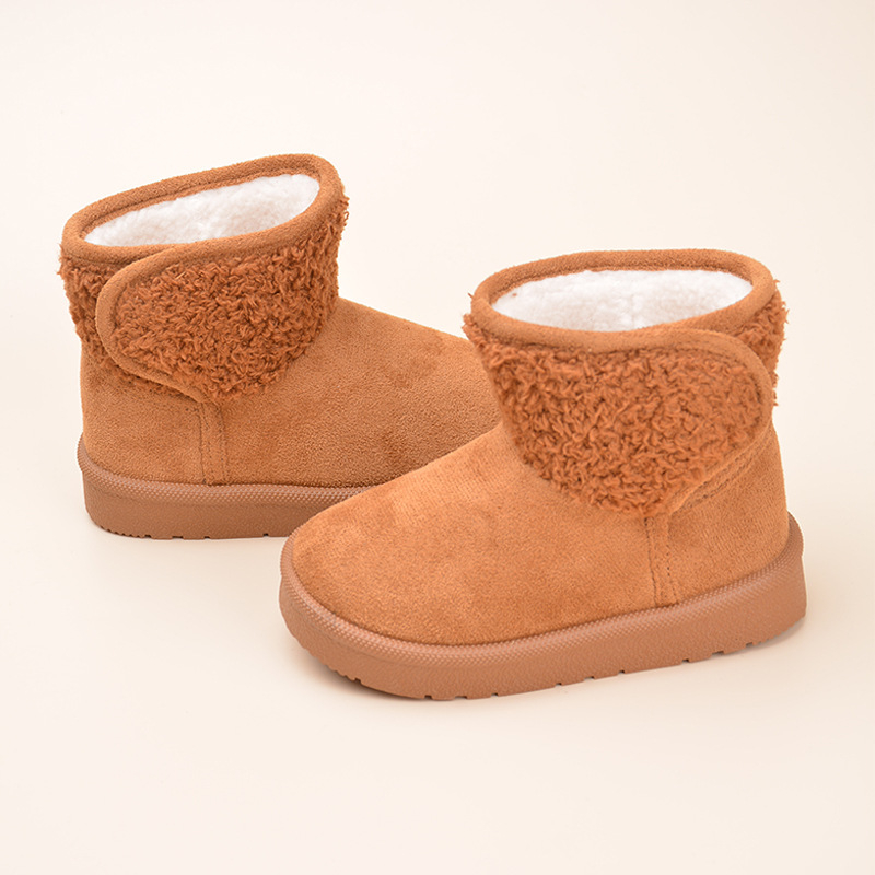 Детски обувки до глезена за зима, леопардов принт, замшев връх, подметка TPR, корейски стил