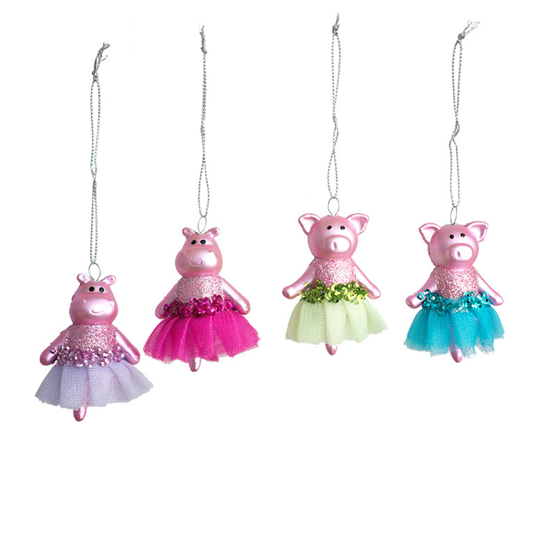 Božićni privjesak za bor i auto – prase s anđelom, DIY, plastični