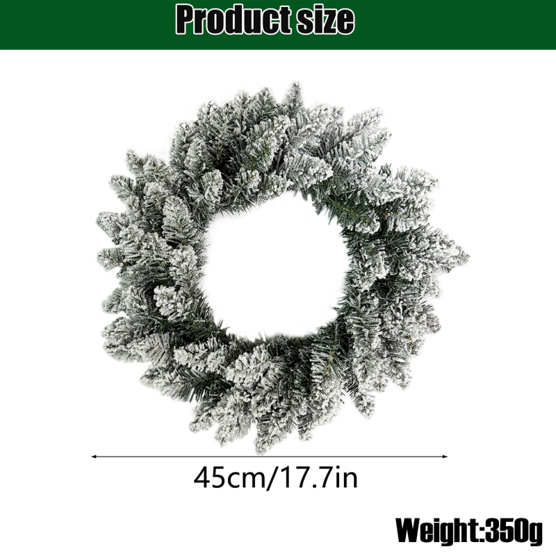 Junda rankų darbo PVC Kalėdinė dekoracija durims ir laiptams — Flocked Rattan pakabinama